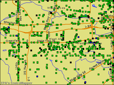 West Allis, Wisconsin environmental map by EPA