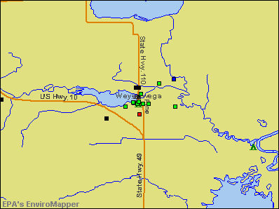 Weyauwega, Wisconsin environmental map by EPA