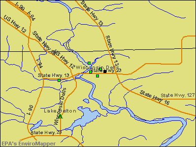 Wisconsin Dells, Wisconsin environmental map by EPA