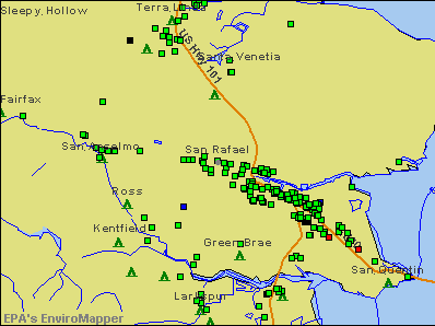 San Rafael, California environmental map by EPA
