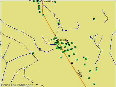 San Ramon, California environmental map by EPA