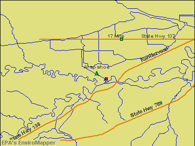 Arapahoe, Wyoming environmental map by EPA