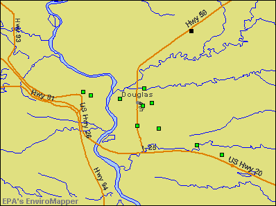 Douglas, Wyoming environmental map by EPA