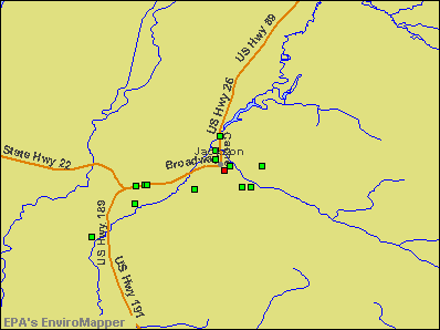 Jackson, Wyoming environmental map by EPA