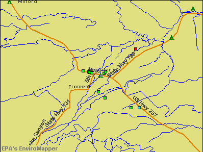 Lander, Wyoming environmental map by EPA
