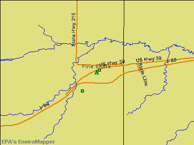 Pine Bluffs, Wyoming environmental map by EPA