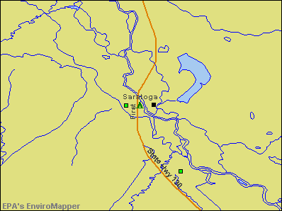 Saratoga, Wyoming environmental map by EPA