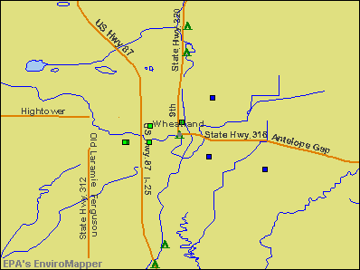 Wheatland, Wyoming environmental map by EPA