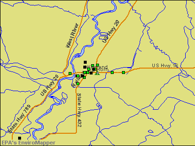 Worland, Wyoming environmental map by EPA