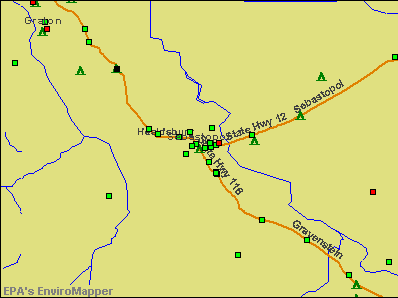 Sebastopol, California environmental map by EPA