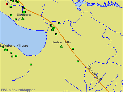 Sedco Hills, California environmental map by EPA