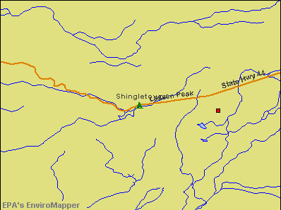 Shingletown, California environmental map by EPA