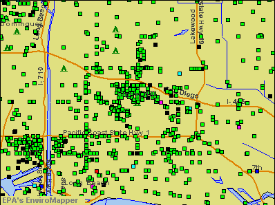 Signal Hill, California environmental map by EPA