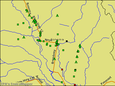 Sonoma, California environmental map by EPA