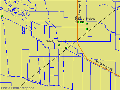 South Dos Palos, California environmental map by EPA