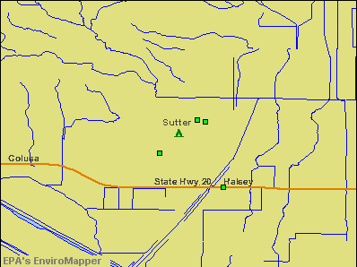 Sutter, California environmental map by EPA