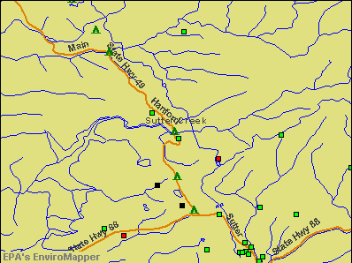 Sutter Creek, California environmental map by EPA