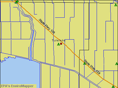 Tulelake, California environmental map by EPA