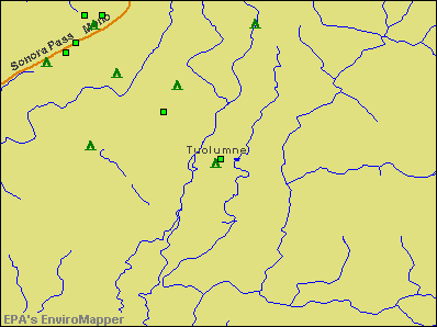Tuolumne City, California environmental map by EPA