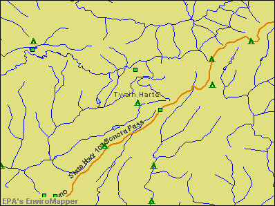Twain Harte, California environmental map by EPA
