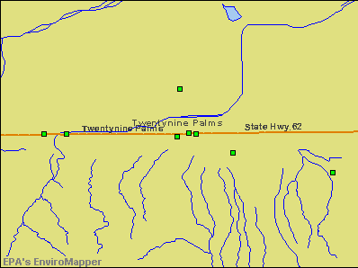 Twentynine Palms, California environmental map by EPA