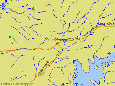 Valley Springs, California environmental map by EPA