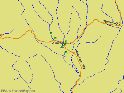 Weaverville, California environmental map by EPA