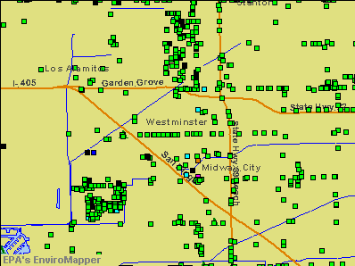 Westminster, California environmental map by EPA