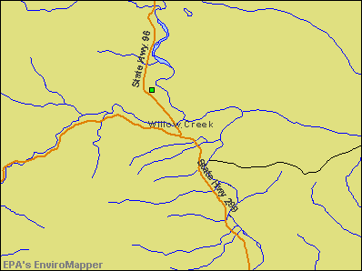 Willow Creek, California environmental map by EPA