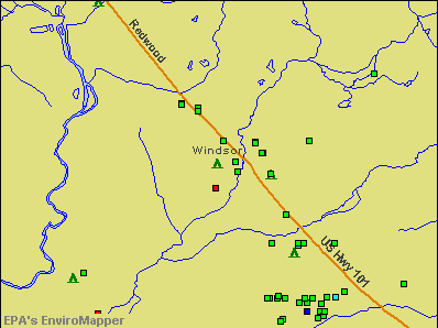 Windsor, California environmental map by EPA