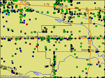 Aurora, Colorado environmental map by EPA