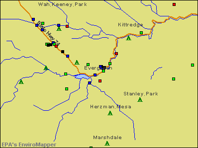 Evergreen, Colorado environmental map by EPA