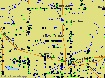 Federal Heights, Colorado environmental map by EPA