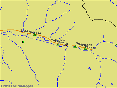 Telluride, Colorado environmental map by EPA