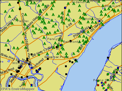 Bellefonte, Delaware environmental map by EPA