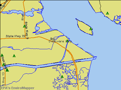 Delaware City, Delaware environmental map by EPA