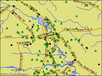Dover, Delaware environmental map by EPA