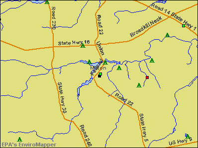 Milton, Delaware environmental map by EPA