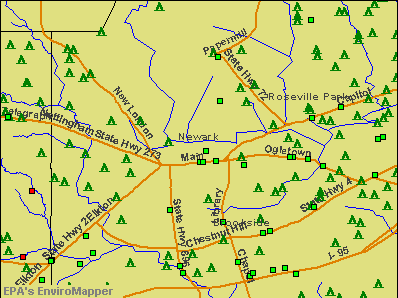 Newark, Delaware environmental map by EPA