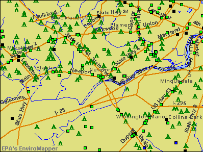Newport, Delaware environmental map by EPA