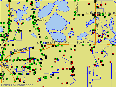 Belle Isle, Florida environmental map by EPA