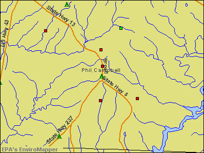 Phil Campbell, Alabama environmental map by EPA