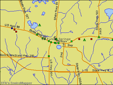 De Funiak Springs, Florida environmental map by EPA