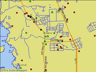 Estero, Florida environmental map by EPA