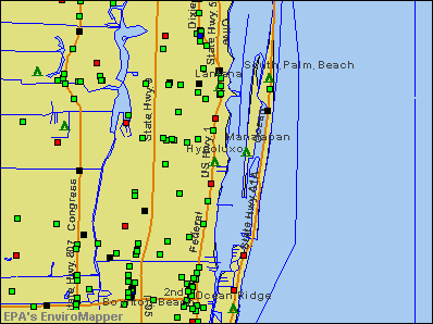 Hypoluxo, Florida environmental map by EPA