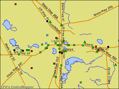 Lake City, Florida environmental map by EPA