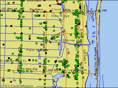 Lake Clarke Shores, Florida environmental map by EPA