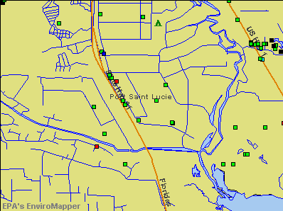 Port St. Lucie, Florida environmental map by EPA
