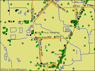 Richmond Heights, Florida environmental map by EPA