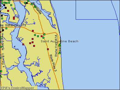 St. Augustine Beach, Florida environmental map by EPA